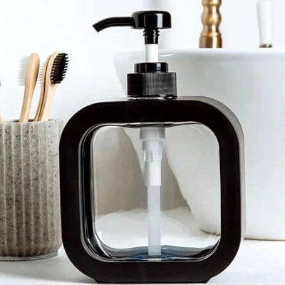 MOOZICO 1 Pcs Plastic Empty Bottle Soap Dispenser For Bathroom and Kitchen 300 ml Liquid, Lotion, Gel, Shampoo, Conditioner, Soap, Foam Dispenser(Black)