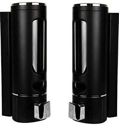 ROSSIL BLACK SOAP DISPENSER (PACK OF 2) 400 ml Conditioner, Gel, Liquid, Lotion, Shampoo, Soap Dispenser(Black)