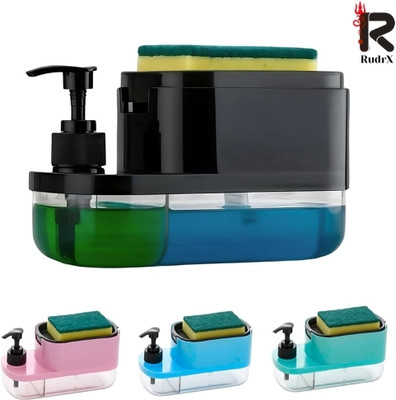 Rudrx 3 in 1 Soap Liquid Pump Dispenser for Kitchen Sink Countertop 500 L Soap, Liquid Dispenser(Green)