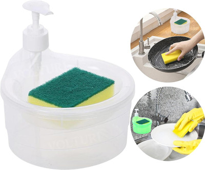 ALL THINGS MORE SHOP 2 in 1 Liquid soap Dispenser with Pump and Sponge 1 L Conditioner, Soap Dispenser(Multicolor)