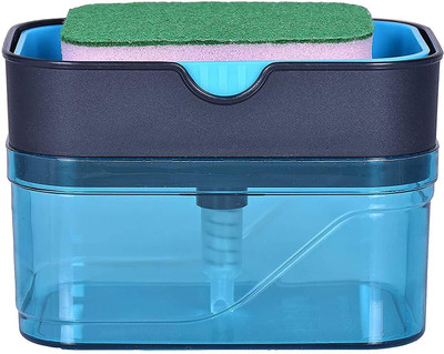 e-Cosmos 2 in 1 Soap Dispenser for Dishwasher Through Pump with Sponge 380 ml Soap, Liquid Dispenser