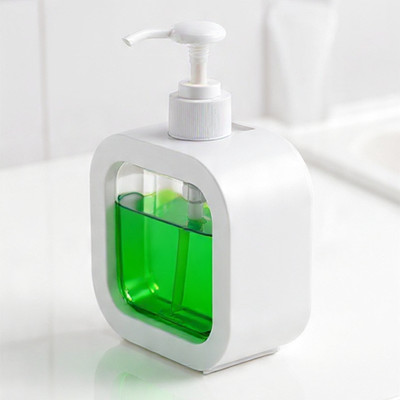 CHITRAKUT 400ml Transparent Plastic Soap Dispenser – Pump Bottle for Daily Use at Home 500 ml Soap, Shampoo, Lotion, Conditioner, Gel, Liquid Dispenser(White)