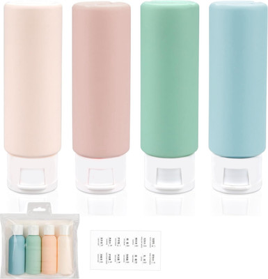 HASTHIP 4pcs 60ml Travel Bottles for Toiletries, Refillable Silicone Containers Travel Toiletry Kit(Multicolor)
