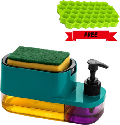 amgo 3-in-1 Soap Pump Dispenser with Free Ice Cube Tray 500 ml Gel, Liquid, Soap Dispenser(Green)