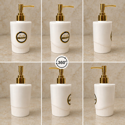 MKJ Ebony Plastic Soap Dispenser | Refillable Liquid Hand Wash Pump Bottle| 400 ml Liquid, Foam, Soap Dispenser(Beige)