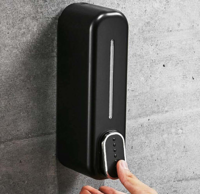 KROGER Wall Mounted Liquid Soap Dispenser/Shampoo for Home, Office 350 ml Liquid, Gel, Shampoo, Soap, Lotion Dispenser(Black)