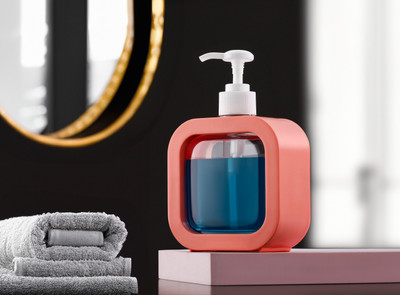 MAGICSPOON Liquid Soap Dispenser,Handwash Dispenser Bottle 300 ml Dispenser (Orange) 300 ml Soap Dispenser(Orange)