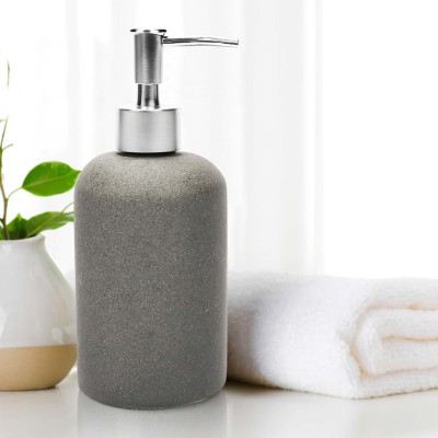 anko Polyresin Dispenser for Bathroom Sanitizer, Lotion, Shampoo-19 cm(H)x7.9cm(Dia.) 400 ml Soap Dispenser