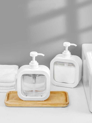 ravmit enterpriese hand wash dispenser modern design adds a touch of elegance to any room 300 ml Lotion, Shampoo, Sanitizer Stand, Shampoo, Soap Dispenser(White)
