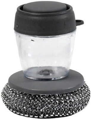 ROMARA 2-in-1 Soap Dispensing Palm Brush – Dish Scrubber with Refillable Tank 50 ml Foam, Soap, Liquid Dispenser(Grey)