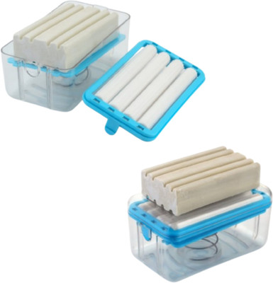 CHOPEX PORTABLE SOAP ROLLER DISH WITH HOLDER 2PC 310 ml Soap Dispenser(Blue)