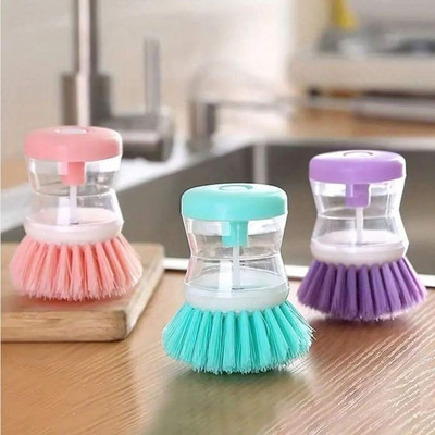 EEEZYBOX 2-in-1 Liquid Soap Dispensing Dish Brush 70 ml Soap Dispenser(Purple, Blue, Pink)