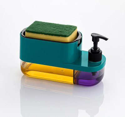 Wigeon 3 in 1 Soap Liquid Pump Despenser Dish Soap Sponge Holder 500 ml Liquid Dispenser(Multicolor)