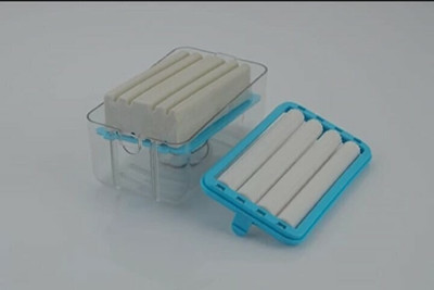 Sorath 2 in 1 Soap Bar Box with Rubber Roller Soap Saver with Drain Holes and Spring 450 ml Soap Dispenser(Blue)