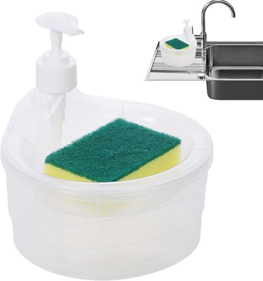 Prachi Double Layer Liquid soap Dispenser with Pump and Sponge 1000 ml Conditioner, Gel, Liquid, Sanitizer Stand, Shampoo, Soap Dispenser(Multicolor)