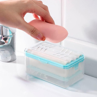 SellVera Plastic Soap Dispenser Rolling Soap Roller Foaming with Drain Holes(Blue)