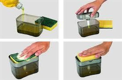 JKB TRADERS 2 in 1 Soap Pump Plastic Dispenser for Dishwasher 400 ml Liquid Dispenser(Multicolor)