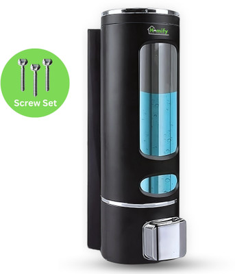 HOMIFY BLACK LIQUID SOAP DISPENSER [HEAVYDUTY][BATHROOM ACESSORY] WASH BASIN & KITCHEN 400 ml Soap, Shampoo, Sanitizer Stand, Lotion, Liquid, Gel, Foam, Conditioner Dispenser(Black)