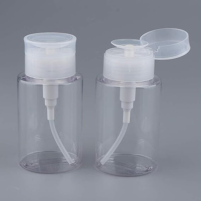 Adhvik Pack Of 2 Pcs Push Down Liquid Soap Dispenser Pump Reusable Container 150 ml Liquid Dispenser(Clear)