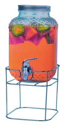 RKPL Glass Dispenser with Tap and Black Iron Stand Bottom Loading Water Dispenser
