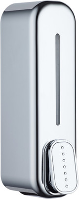 BATH BAZAAR ABS Plastic Wall Mounted Liquid Soap Dispenser for Wash Basin Handwash Dishwash 350 ml Shampoo, Conditioner, Lotion, Gel Dispenser(Silver)