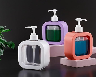 Dreamy Delights Handwash Bottle Soap Dispenser Set-2 300 ml Liquid Dispenser(White)