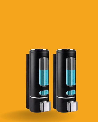 Hahs 400ml Each Liquid Wall Dispenser Black 800 ml Conditioner, Liquid, Lotion, Shampoo Dispenser(Black)