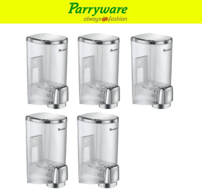 Parryware Wall Mount Transparent Liquid Soap Shampoo Dispenser for Bathroom 300 ml Soap Dispenser(Silver)