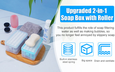 SellVera 2-in-1 Portable Dispenser with Rubber Roller Foaming Soap Saver Soap Dispenser(Blue)