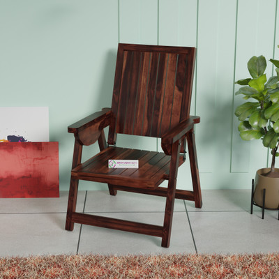 jangid Handicraft Sheesham Wood Folding Comfort Chair for Living Room Solid Wood Living Room Chair(Finish Color - Honey Finish, Pre-assembled)