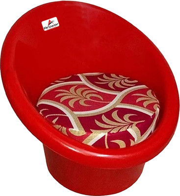 ANJWAR Living Room | Out Dore Tub Chair with Complimentary Cushion Plastic Living Room Chair(Finish Color - Red, DIY(Do-It-Yourself))