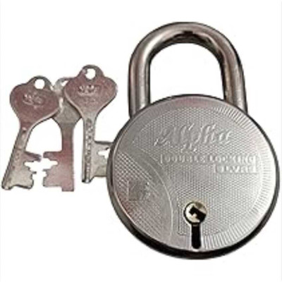 ADISON alpha 65 mm padlock double locking key with 2 extra keys pack of 1 lock Padlock(Gold)