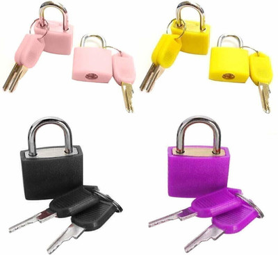 Rangwell Pad Locks with 2 Keys Combo Padlocks Set for Luggage, Suitcase, Travelling Padlock(Multicolor)