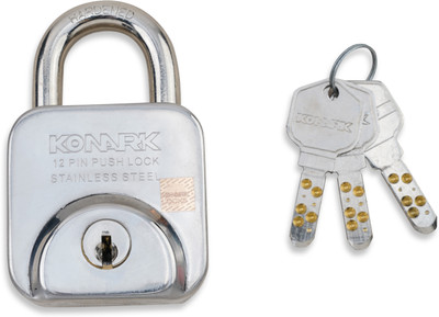 Konark PUSH LOCK 60 MM Padlock(Grey)