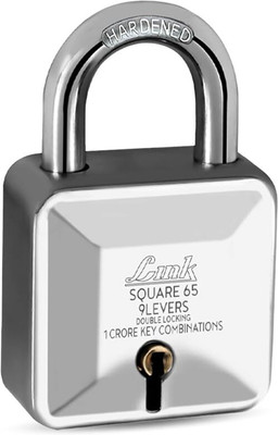 LINK LOCK Square 65mm Diamond Cut Patented Design Padlock Padlock(Red)