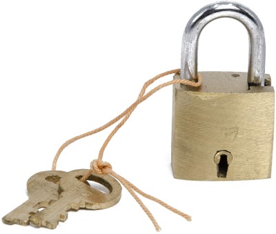 HARRISONLOCK Padlock 20mm 3 Lever With 2 Keys A-1-0001/ Brass Material/ Brass Lacquer Finish Padlock(Brass Lacquered)