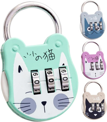 GVJ TRADERS 3 Digit Combinations Padlock | Mini Zinc Alloy Resettable | Lock Combination Lock(Multicolor)