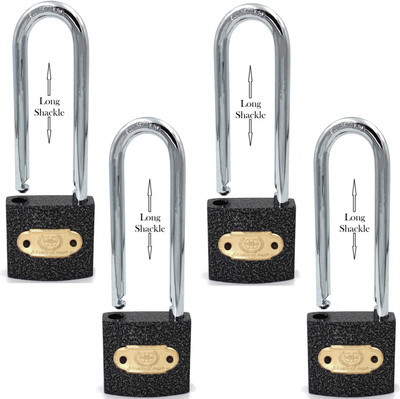 HARRISON CL-0323 40mm Small Cast Iron Pincylindrical Lock, Brass and Metallic (Pack of 4) Padlock(Grey)