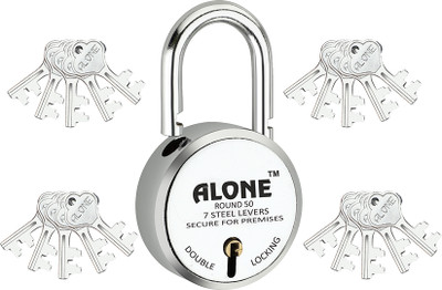 alone Round 50mm 20 Keys Padlocks for home door gate shutter Brass Combination Padlock(Gold, Chrome)
