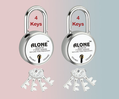 alone Round 50mm 4 Keys Each Long Neck 2 Padlocks for home door gate shutter shop Padlock(S.S)