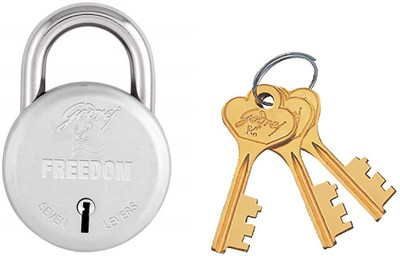 Godrej freedom 7 levers 3 keys Padlock(Silver)