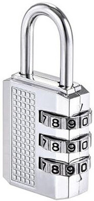 Shyam Sarowar 3 Digit Combination Locks for Luggage_66 Combination Lock(Silver)