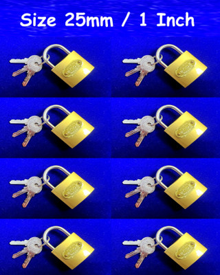 Shyam Sarowar Small Brass Polished Lock 25 mm & with 2 Additional Keys Lock(Gold)