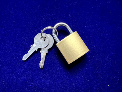 Shyam Sarowar Small Brass Polished Lock 20 mm & with 2 Additional Keys - Pack of 1 Lock(Gold)