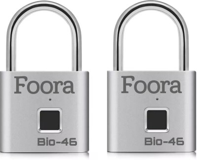 Foora BIO-46 (pk-2) SMART FINGER PRINT LOCK MULTIPURPOSE LOCK Padlock(Silver)