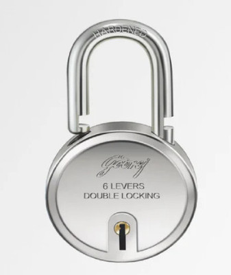 SHUBHAM ENTERPRISE Round Padlock 6LeversI 3 Keys Padlock for Main Door I Gate Lock (Pack of 1) Padlock(Silver)