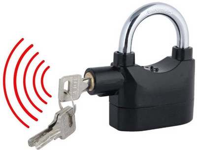 WIB Motion Sensor Waterproof Security Alarm Padlock Bicycle Lock Padlock(Black)