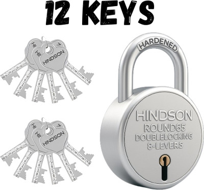 HINDSON Round 65mm with 12 Keys Padlock(Silver)