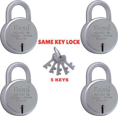 Foora ROUND 75 (SAME KEY LOCK) Padlock(Silver)