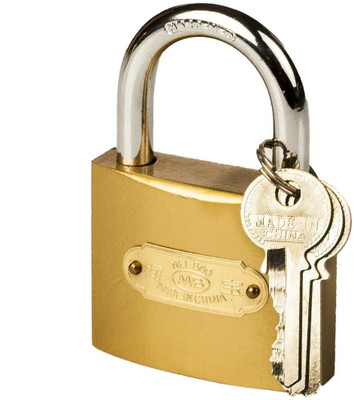 Any Fashion HEAVY DUTY, HIGH SECURITY LOCK WITH 3 KEYS {FLIPKART RECOMMENDED} Padlock(Gold)